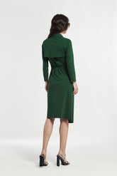 Vestido Cruzado Con Cuello Punto Soft
